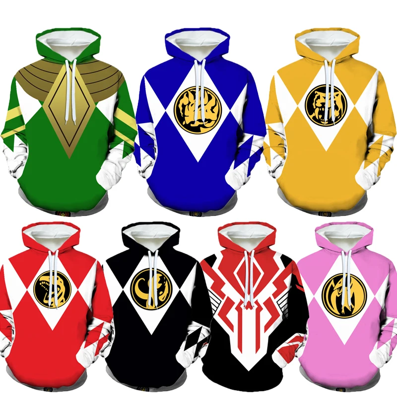 

Hot Sales Autumn Winter Sweatshirts Mighty Morphin 3D Digital Printing Hoodies Men Kids Fashion Streetwear Hoodie Casual Jacket