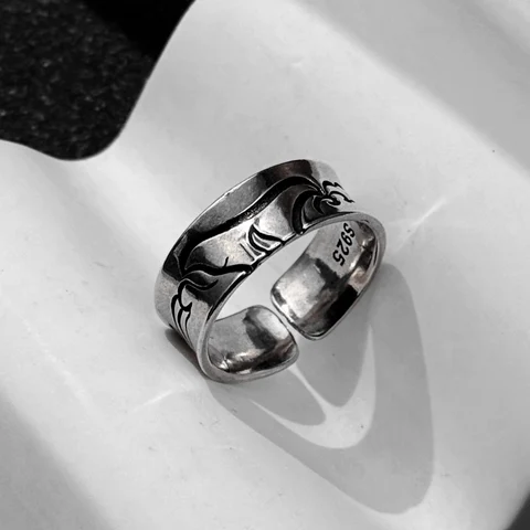 LENNIK Ретро кольцо серебряного цвета из меди