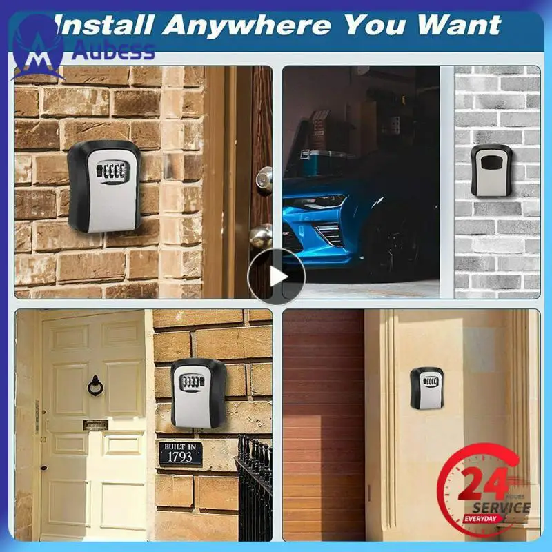 

Key Lock Box Aluminum Alloy Weatherproof Key Storage Lock Box Multipurpose Key Safe Box For Indoor And Outdoor Password Security