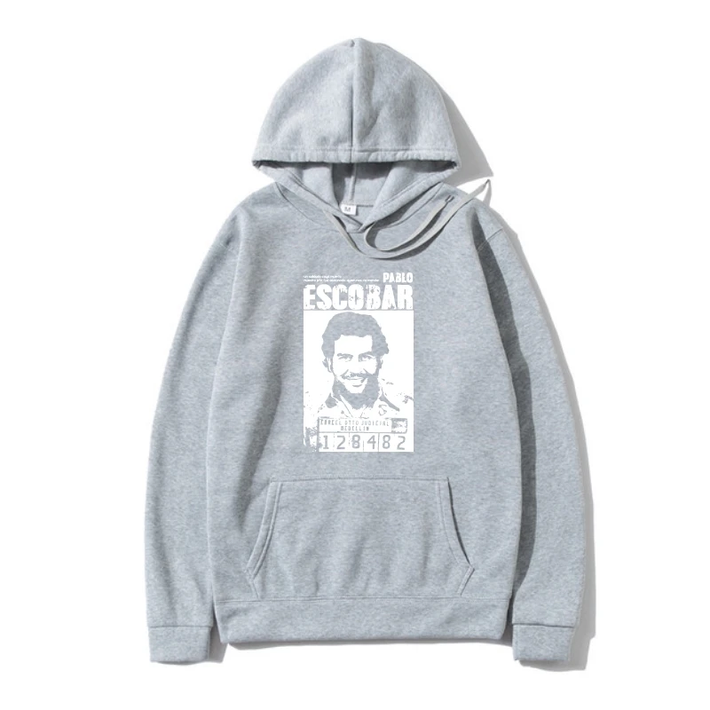 

Pablo Escobar Outerwear Weed Mafia Scareface Luciano Capon Men 100% Cotton Sweatshir Hoody Plus Autumn Warm Outerwear 010440