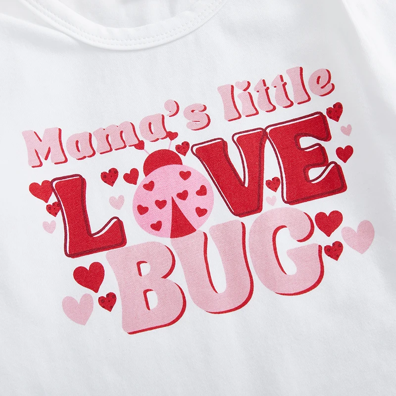 Baby Girls 3PCS Pants Sets Long Sleeve O Neck Romper Ladybug Bow Print Headband