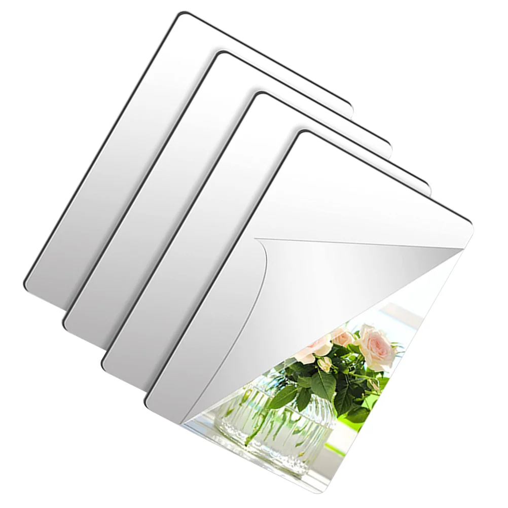 

4 шт., зеркальные акриловые самоклеящиеся наклейки на зеркало