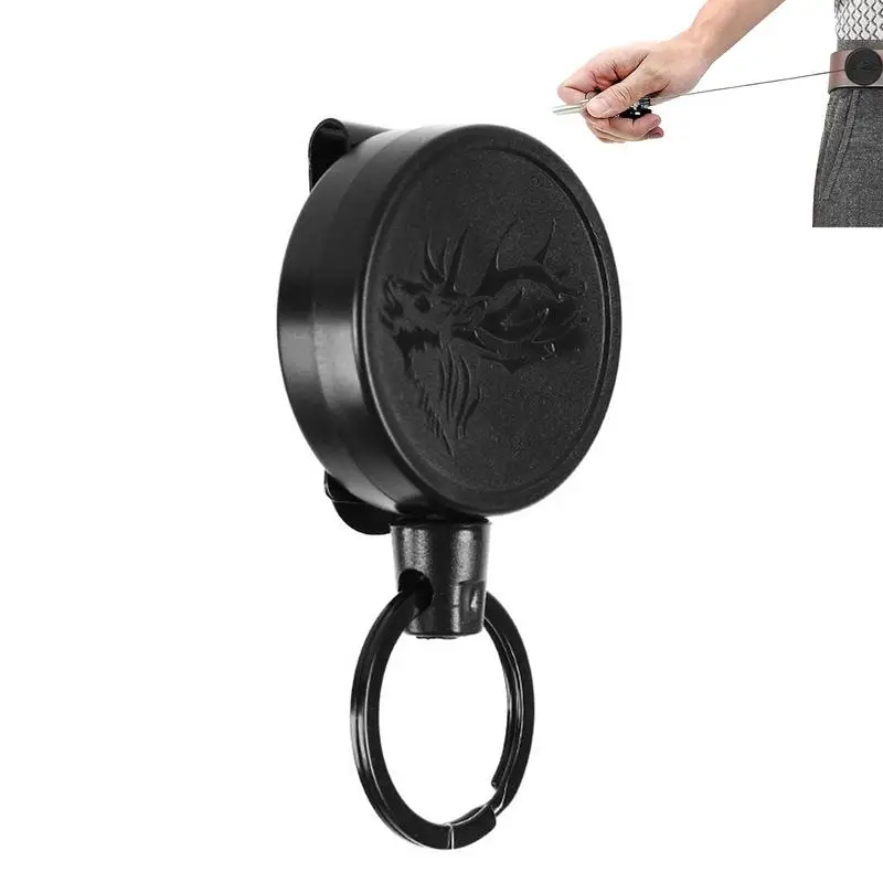 

Retractable Carabiner Keychain Heavy Duty Key Retractor Metal Key Rings Holder For Nurses Maintenance Person Office Workers