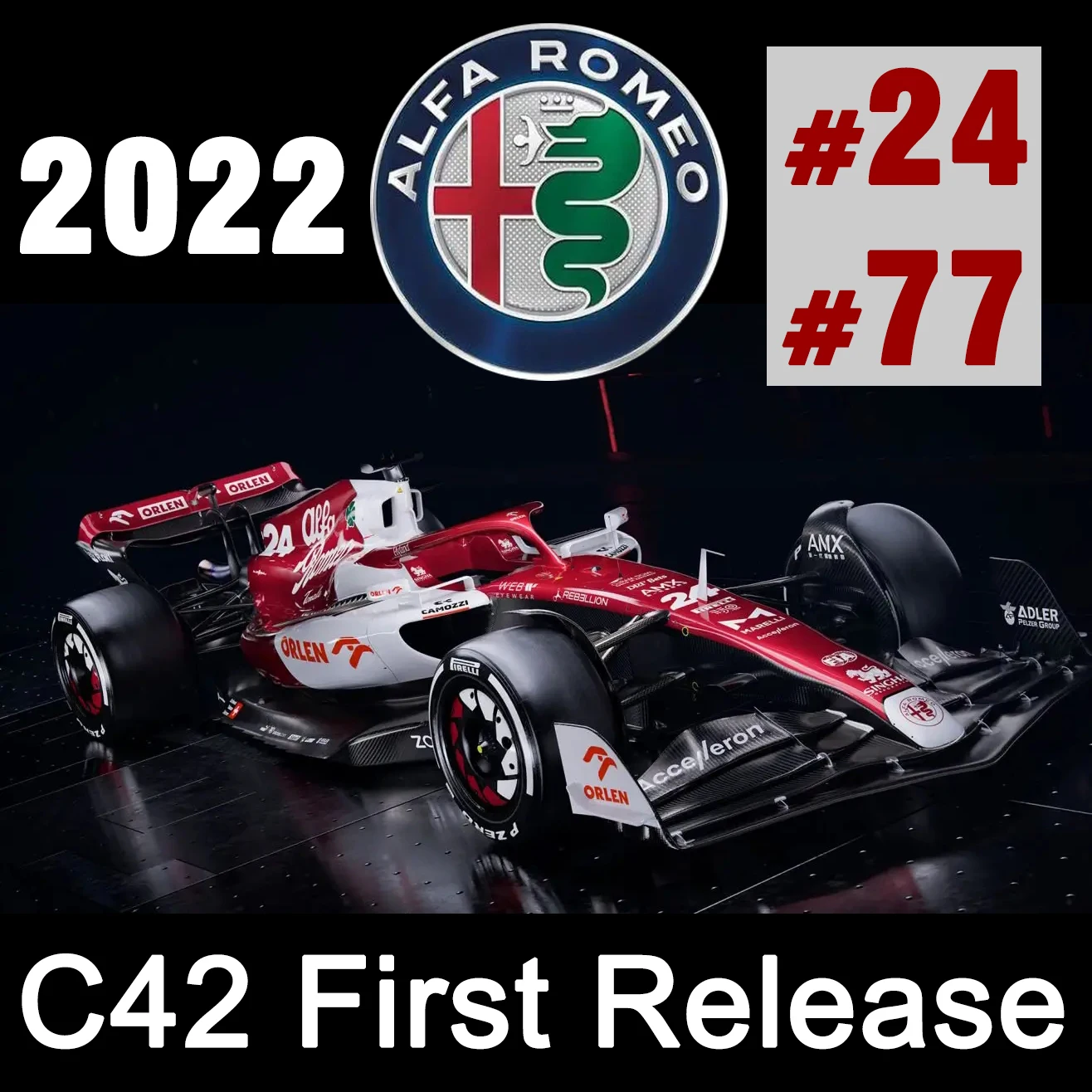 

2022 F1 Model Cars 1:43 Bburago Alfa Romeo C42 #24 Guanyu Zhou #77 Bottas Alloy Diecast Car Model Toys for Children Collections
