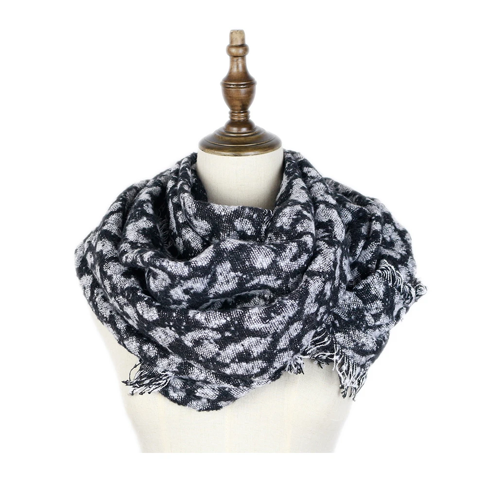 Леопардовый шарф Женский тканый палантин шали-петли пряжа роскошные длинные