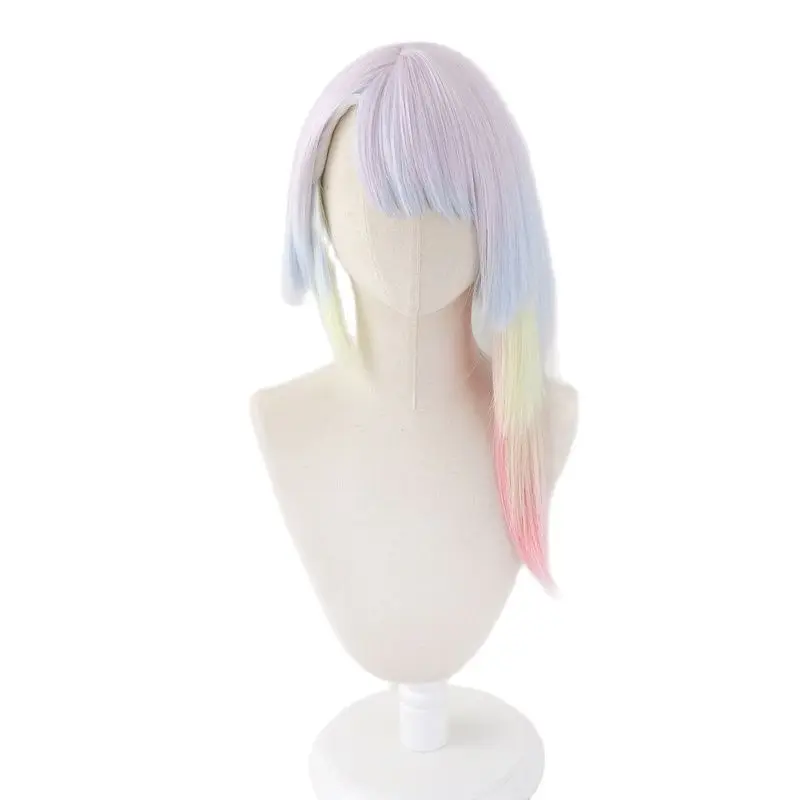 

45cm Lucy Cosplay Wig Anime Cyberpunk Edgerunners Cosplay Lucyna Kushinada Multicolor Gradient Hair Heat Resistant Rebecca Wigs