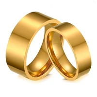 simple luxury gold color titanium steel rings men women stainless steel couple rings wedding engagement rings jewelry gifts