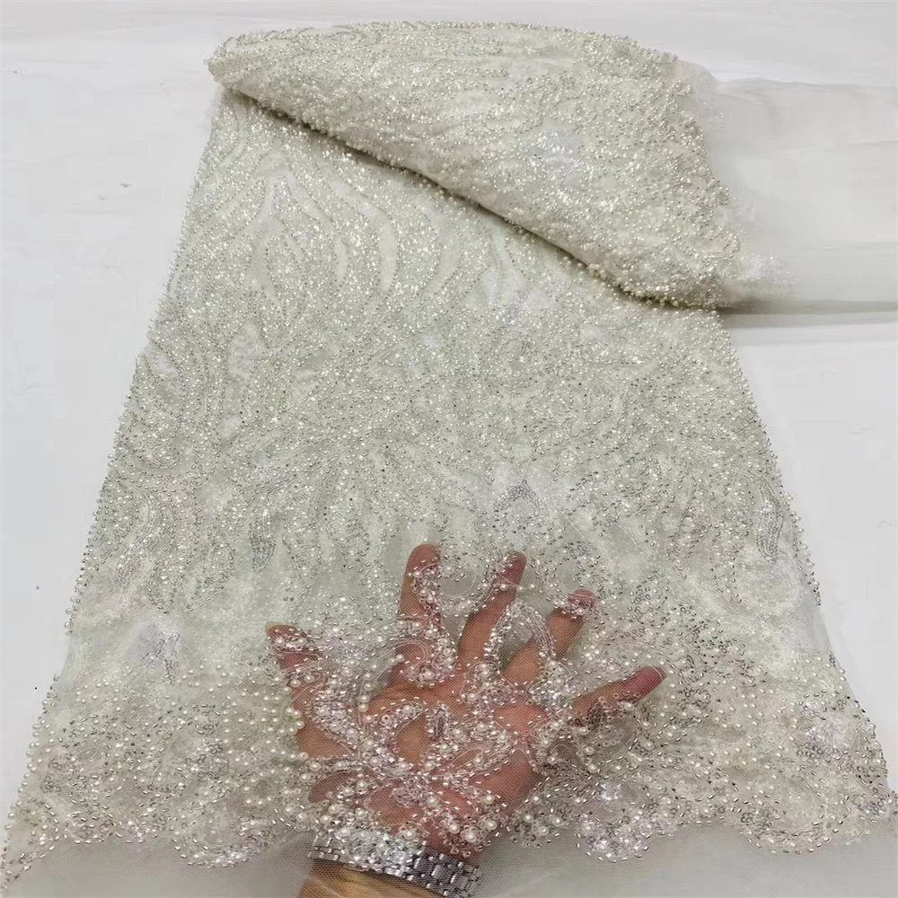 

Африканская кружевная ткань 2023 2,5 ярдов, нигерийские кружева с вышивкой, ткань для невесты, Высококачественная французская кружевная ткань из тюля