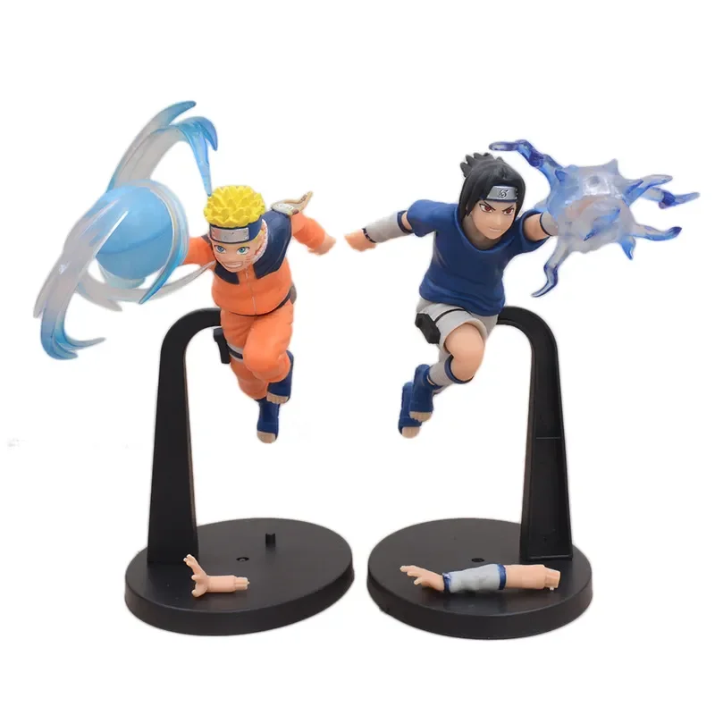 

2 Pcs/Lot 18cm Uzumaki Naruto VS Uchiha Sasuke Figure Rasengan Chirping Battle Figurine Model Ornaments Anime Scene BOX
