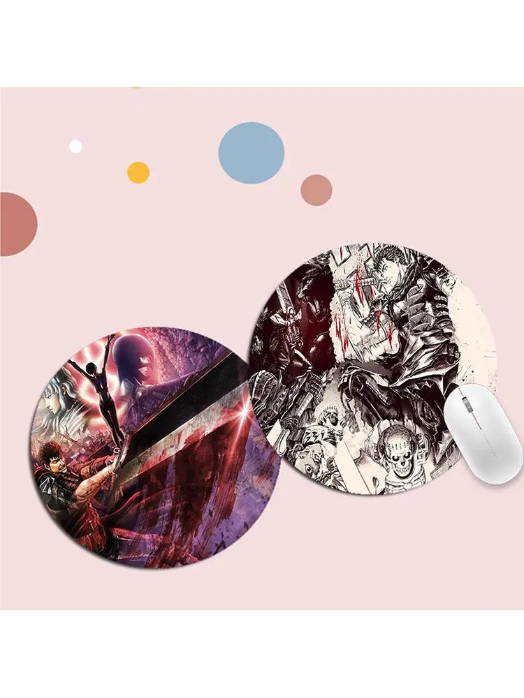 

Berserk Guts Anime 22x22cm Round Office Computer Desk Mat Table Keyboard Big Mouse Pad Laptop Cushion Non-slip