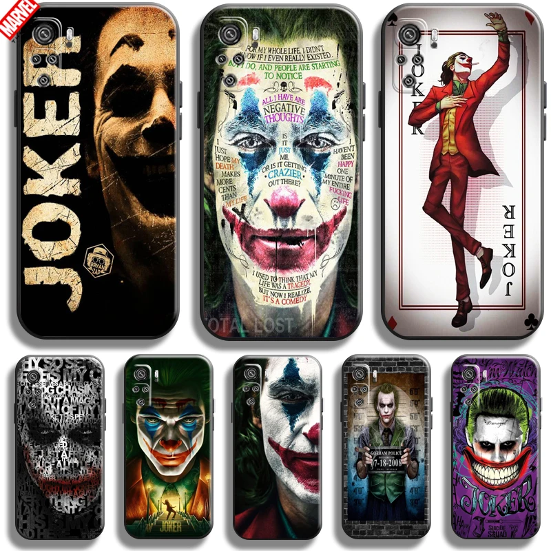 

Funny Joker Clown For Xiaomi Redmi Note 10 10S 10T Pro Max 5G Phone Case Liquid Silicon Soft Black Silicone Cover