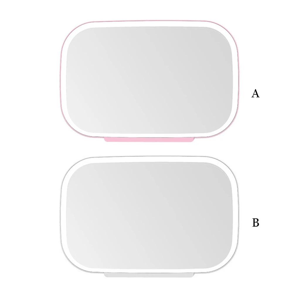 

Auto LED Vanity Mirror Touch Wide-angle Car Accessories Makeup Mirrors Girls Sun-Shading 3 Modes Adjustable Lights Pink