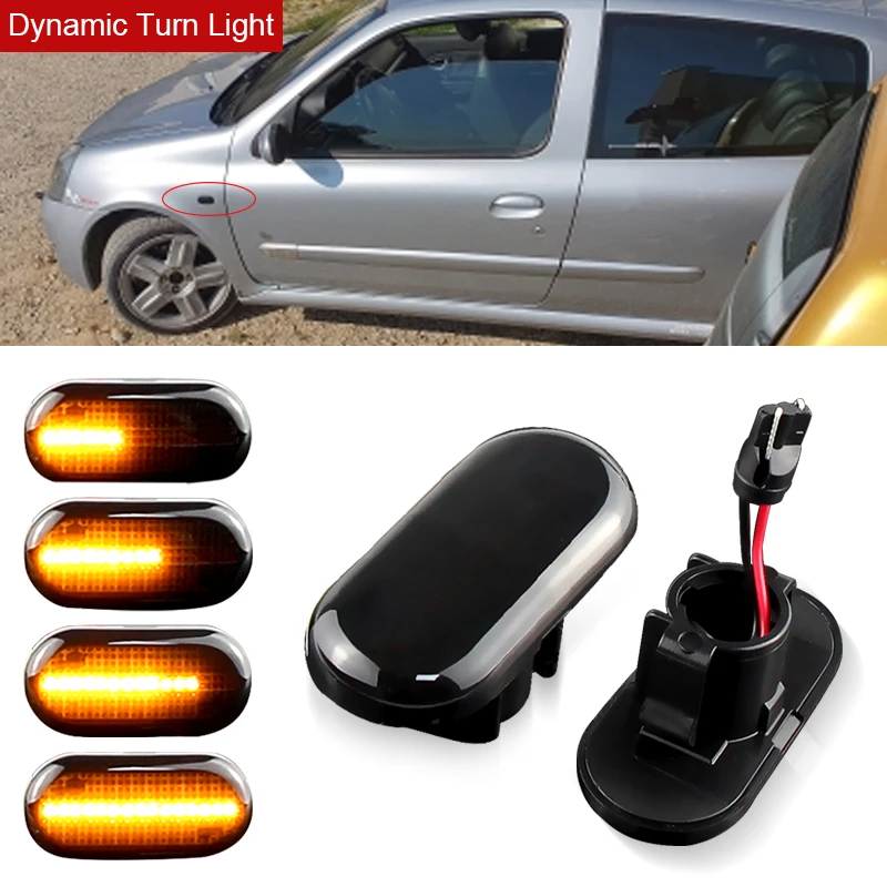 

Sequential Flashing LED Turn Signal Side Marker Light For Dacia Duster Dokker Lodgy Renault Megane 1 Clio1 2 KANGOO ESPACE Smart