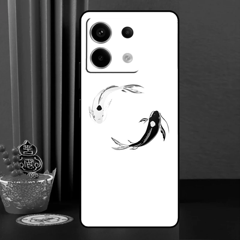 Кои Рыба Инь Ян для Xiaomi Redmi Note 14 13 Pro 12 11 9 10 9S 10S 11S 12S 13C 10C 12C 14C Чехол телефона
