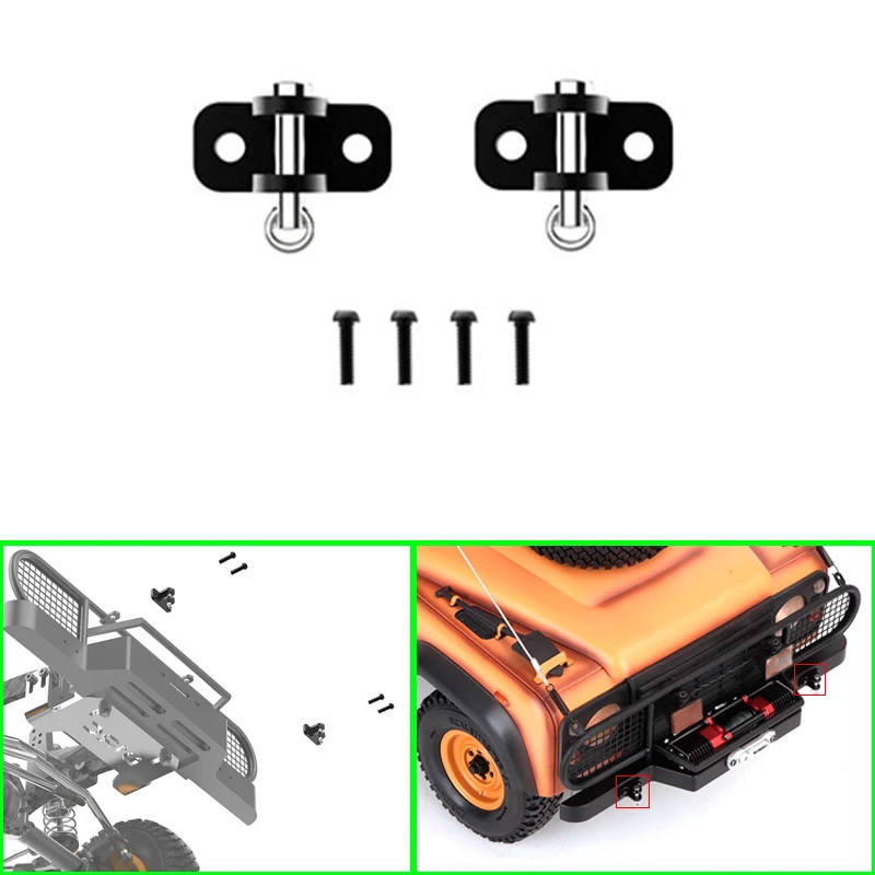 Металлический передний бампер D1RC, буксировочный крючок, аксессуары для 1/10 RC Crawler Car Traxxas RC4WD D90 D110, обновленные детали