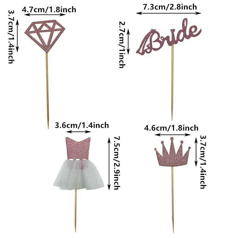 8 шт. кольцо с бриллиантом для невесты корона топперы кексов свадебного душа