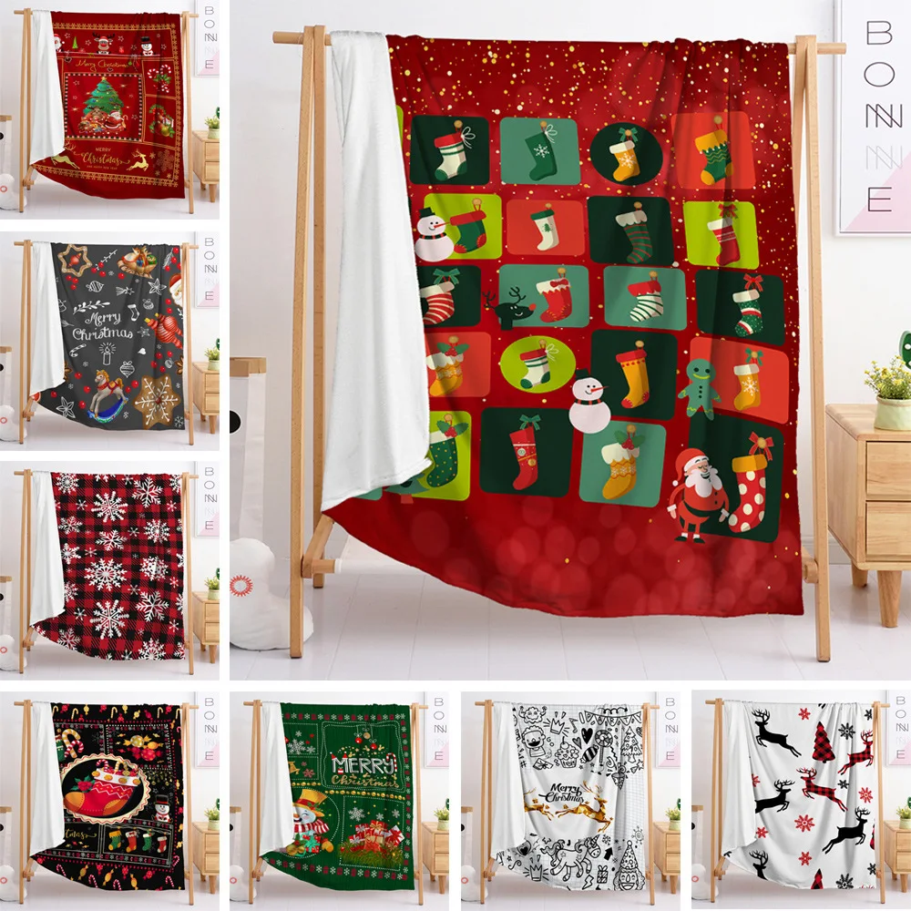 

Sherpa Throw Blanket,Super Soft Fleece Plush Sofa Couch Blanket, TV Bed Blanket, Comfy Cozy Fluffy Warm, Christmas Themed Throws