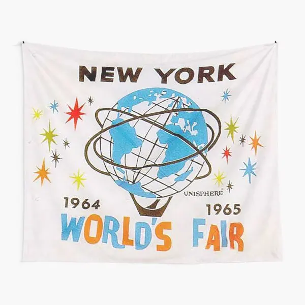 

1964 New York World Is Fair Poster Vinta Tapestry Colored Art Decoration Towel Blanket Bedroom Travel Wall Yoga Bedspread