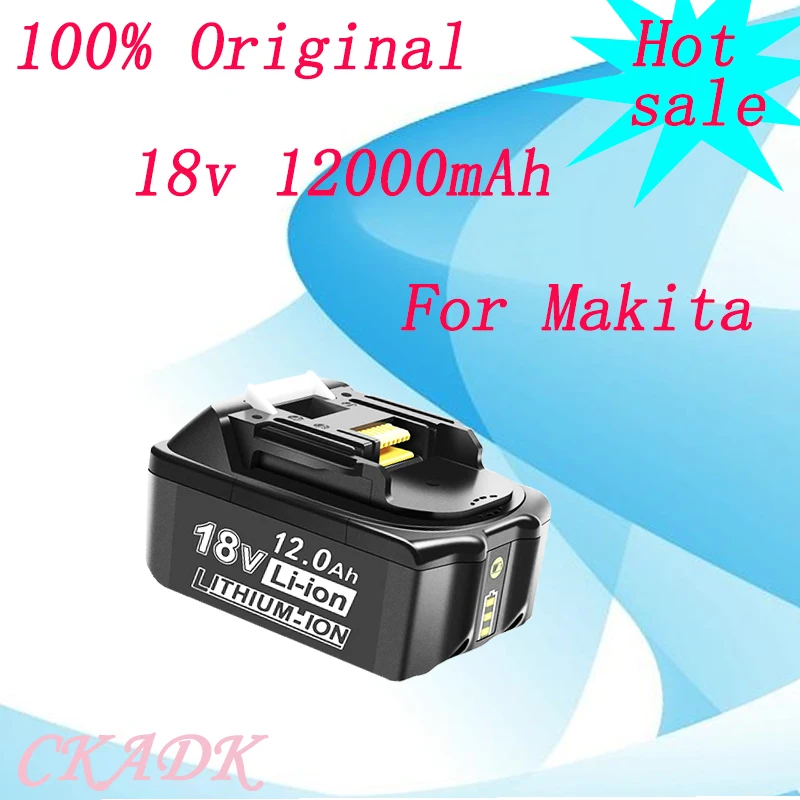 

100% Originele Makita 18V 12000mAh Oplaadbare Power Tools Batterij Met Led Li-Ion Vervangende Lxt BL1860B BL1860 BL1850 Bl 1830
