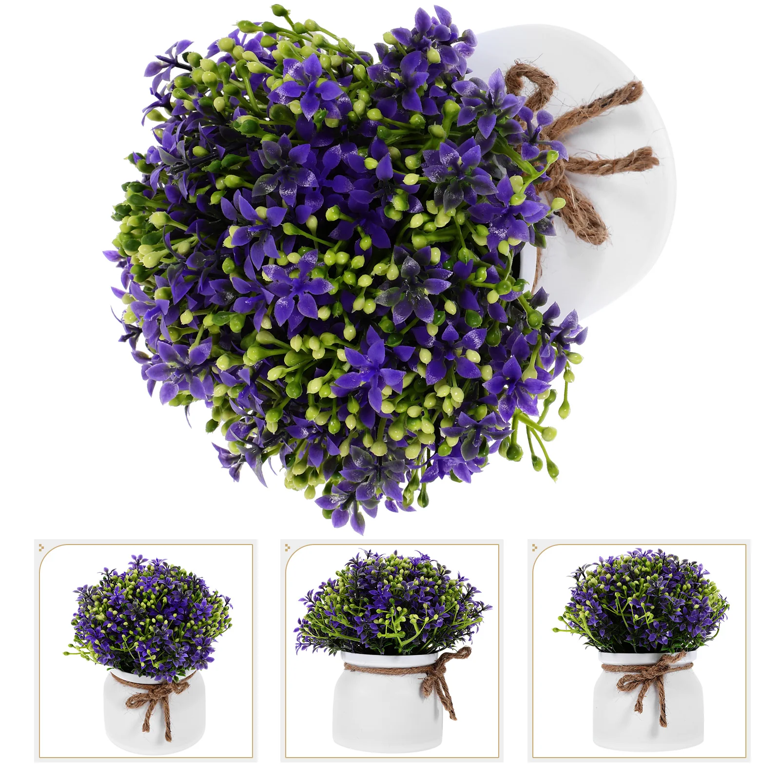 

Artificial Potted Flowers Fake Small Plant Pot Faux Succulent Plants Plastic Flowers Bonsai Indoor Outdoor Home Kitchen Office