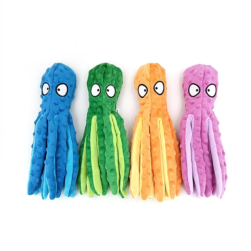

8 Legs Octopus Soft Stuffed Plush Dog Toys Outdoor Play Interactive Squeaky Dogs Toy Sounder Sounding Paper Chew Tooth toy