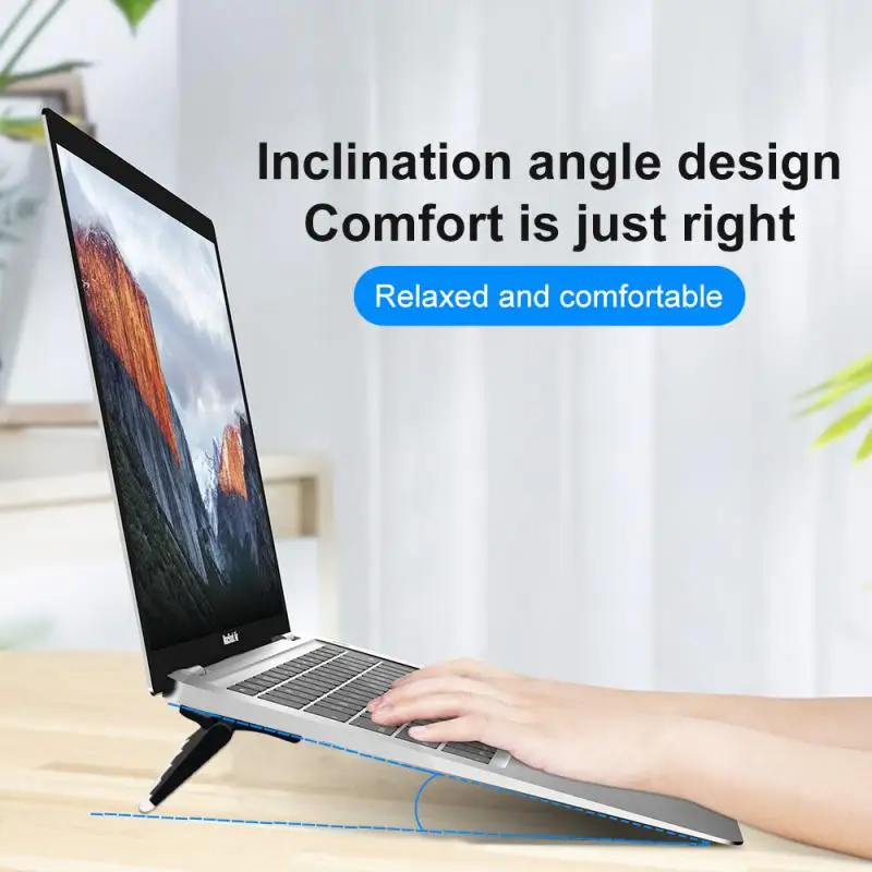 

Abs Portable Laptop Holder Black Computer Cooling Holder Folding Laptop Stand Bracket Light Heat Dissipation Cooling Stand