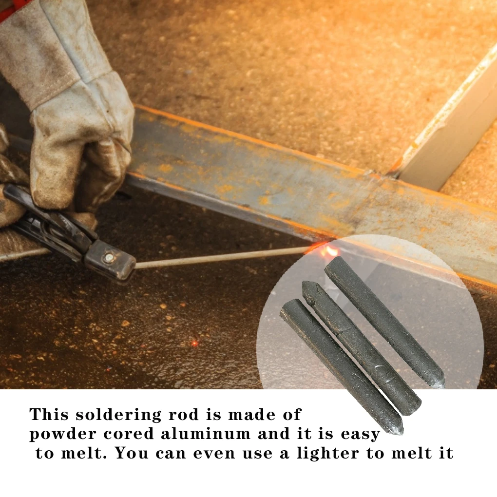 

3PCS Powder Cored Aluminum Welding Rod Easy Melt Aluminum Welding Rods Weld Bars Cored Wire Rod Solder for Soldering AluminumVIP