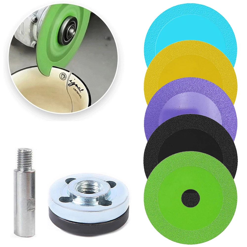 

Glass Cutting Disc With Adapter Set Saw Blade Ceramic Tile Jade Grinding Wheel Disc For 100 Type AngleGrinder
