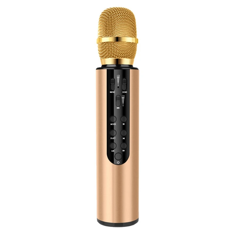

Беспроводной Bluetooth-микрофон с двойным динамиком, конденсаторный микрофон, портативный микрофон для караоке для прямой трансляции речи