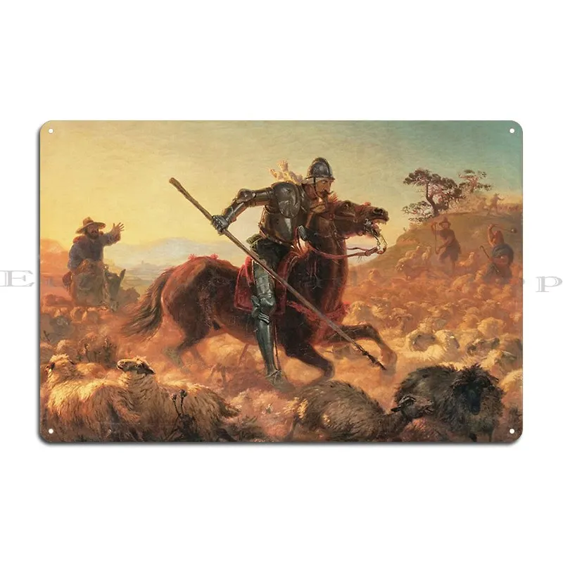 Металлическая табличка Don Quixote In Action