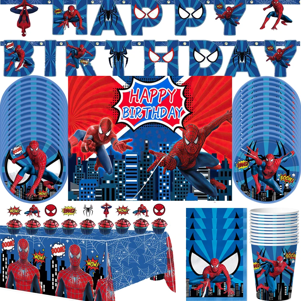 Мультяшная скатерть из мультфильма герои Диснея Человек-паук набор для детского
