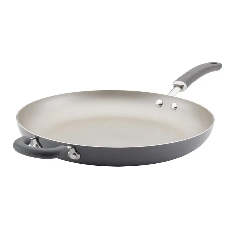 

Delicious Gray Shimmer Aluminum Nonstick Induction Frying Pan with Helper Handle, 14.5 inch - Create Perfect Meals at .