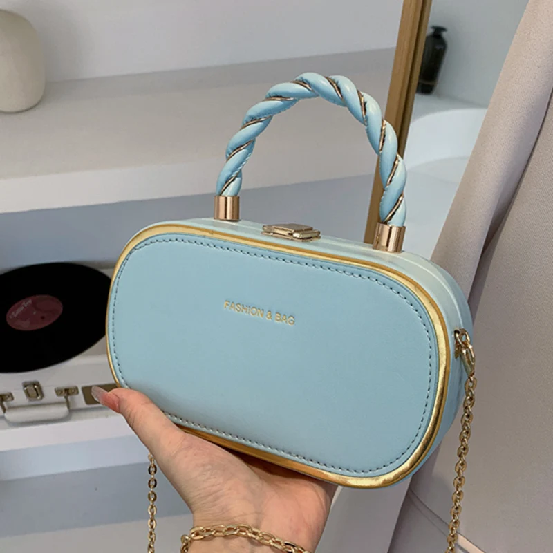 Women Blue White Suitcase Messenger Bags Party Small Totes Handbag Crossbody Bags Evening Clutch Designer Chain Shoulder Bags
