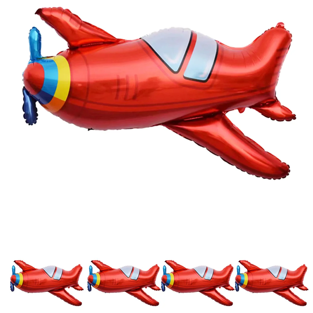 

Large Red Airplane Helicopter Plane Foil Balloon Aviator Adventure Themed Birthday Party Decorations Time Flies Balloons
