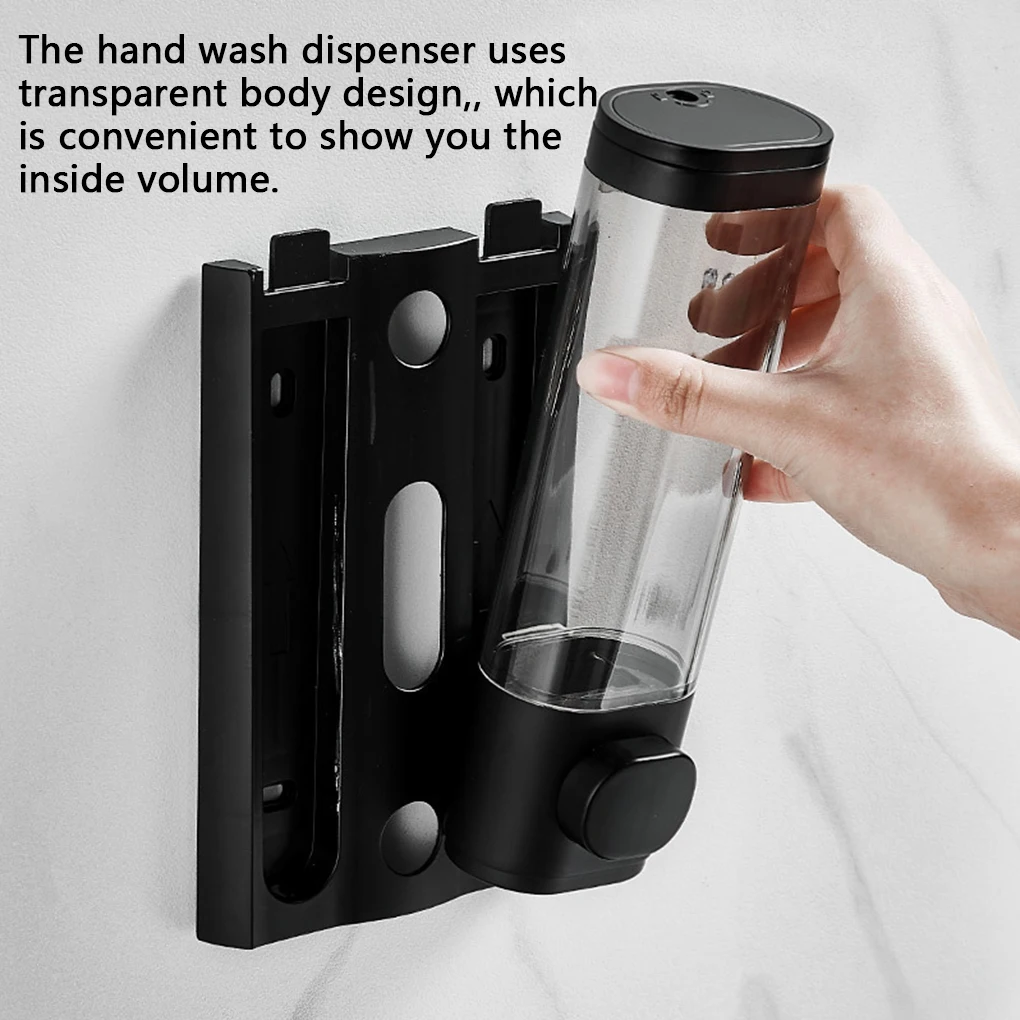 

Диспенсер для ручного мытья, 300 мл, Настенный Прозрачный органайзер для геля для душа, принадлежности для уборки, контейнер для хранения с одной головкой