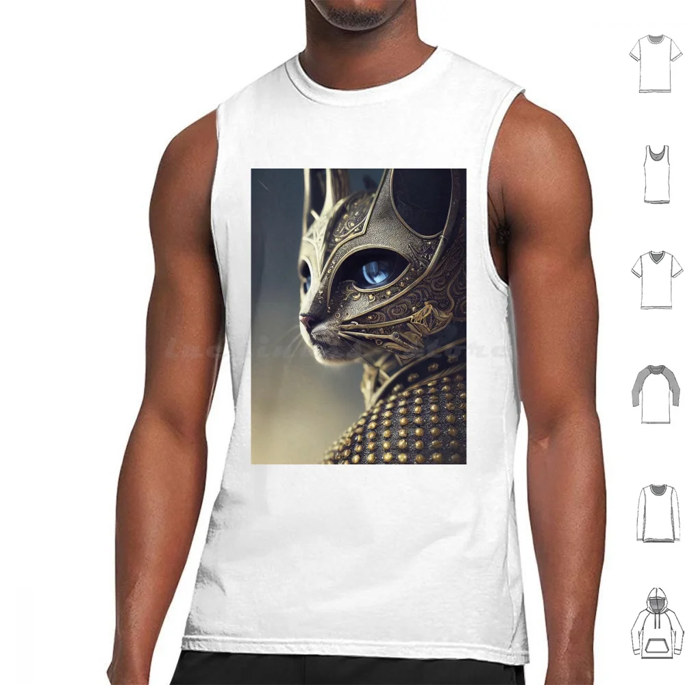 

Knight Cat Tank Tops Print Cotton King Cat Knight Cat Medieval Kitten Knight Cat Funny Medieval Kitten Fantasy Cute