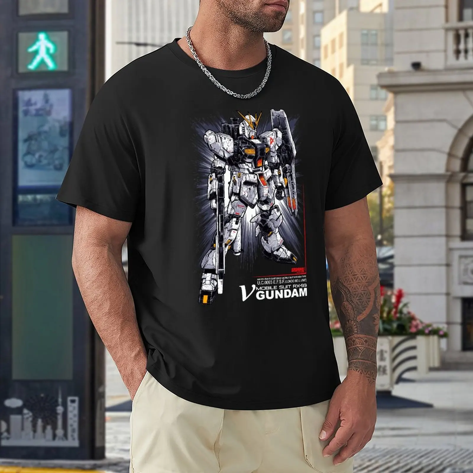 

Nu Gundam T Shirts Men New Style Camiseta Masculina TShirts Cotton Crewneck Custom Short Sleeve Clothes For T-Shirts Tee Top