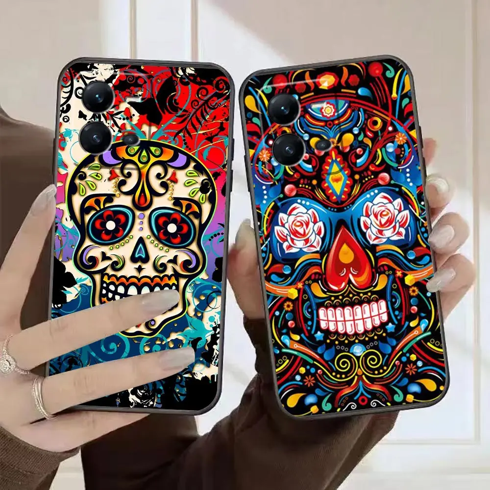 

Funda Case For VIVO X90 X80 X70 X60 X50 X27 X23 X21 Plus V25 V23 V23E V21 V21E V20 SE V19 Pro 5G Case Para Mexican Style Skull