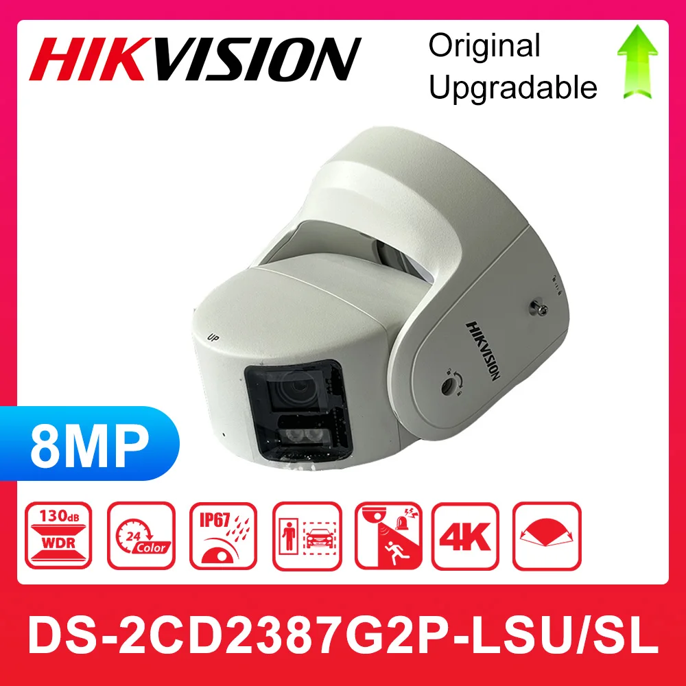 

Original Hikvision DS-2CD2387G2P-LSU/SL 8MP Panoramic Fixed Turret Network Camera 24/7 colorful imaging IP67 FOV 180°