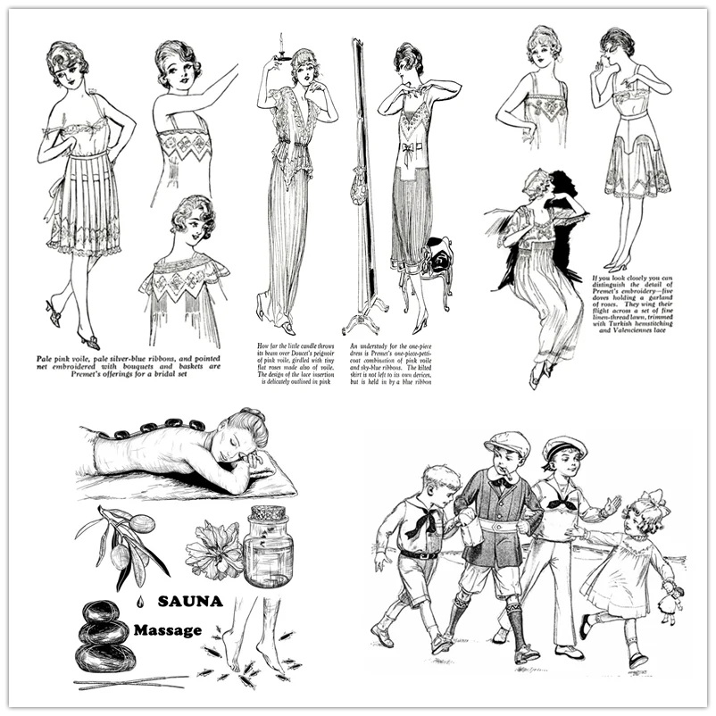 Модные прозрачные штампы 2024 10x14 см для девочек красивая леди Детская модель