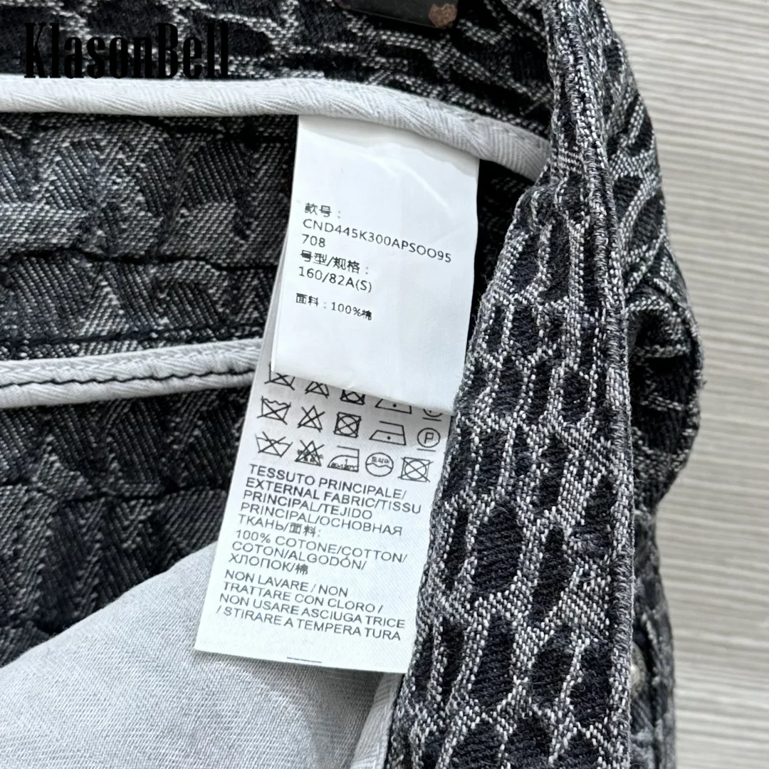 11.26 KlasonBell модные новые жаккардовые джинсы с крокодиловым узором потертые