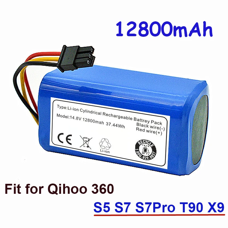 

14.8v 12800mah Robot Vacuum Cleaner Battery Pack for Qihoo 360 S5 S7 S7Pro T90 X9 Robotic Vacuum Cleaner Replacement Batteries