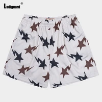 ladiguard 2022 stylish simplicity shorts men elastic skinny all match short bottom latest summer casual stars print beach shorts