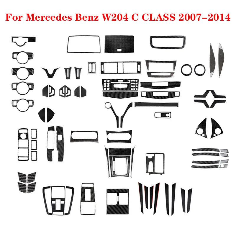 

For Mercedes Benz W204 W205 W211 W203 C E GLA GLC 2007-2014 Carbon Fiber Black Stickers Car Interior Decorative Accessories