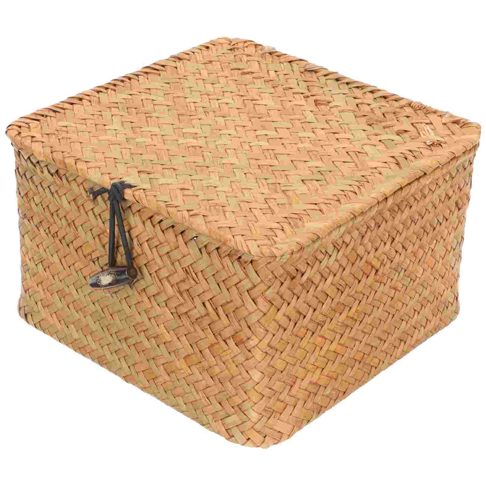 

Basket Storage Box Woven Baskets Rattan Wicker Straw Toy Flower Snack Fruit Shelf Tray Desktop Makeup Countertop Bins Lid