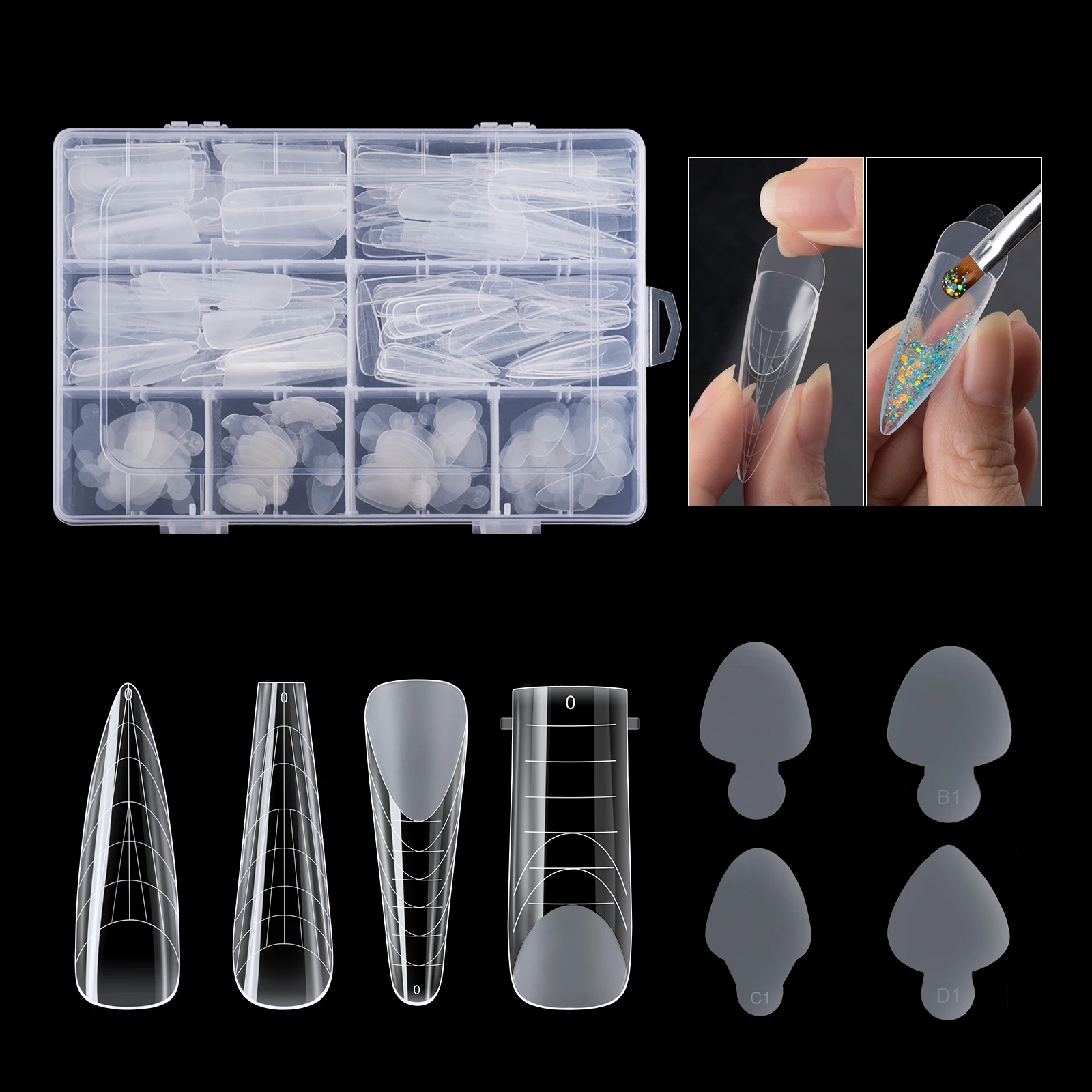 

Матовые двойные формы для ногтей, искусственные Типсы для наращивания геля, руководство по французским линиям, акриловая клейкая форма для ногтей, искусственные инструменты