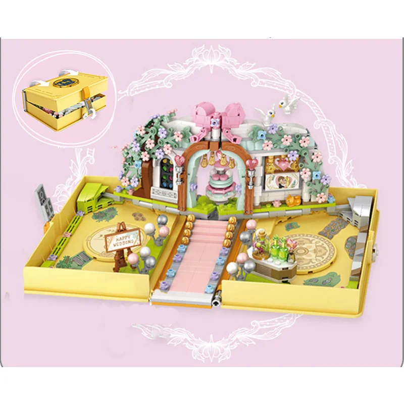 

3d-модель «сделай сам», мини-конструктор, строительные блоки, строительная книга, книга невесты, жениха, сада, церемонии, игрушки для торта дл...