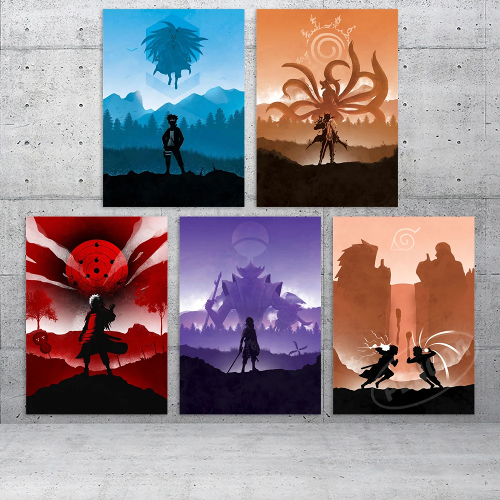 

Холст Аниме картины Наруто стена Узумаки искусство Саске Учиха японский домашний декор Jiraiya плакат HD принты картины для гостиной