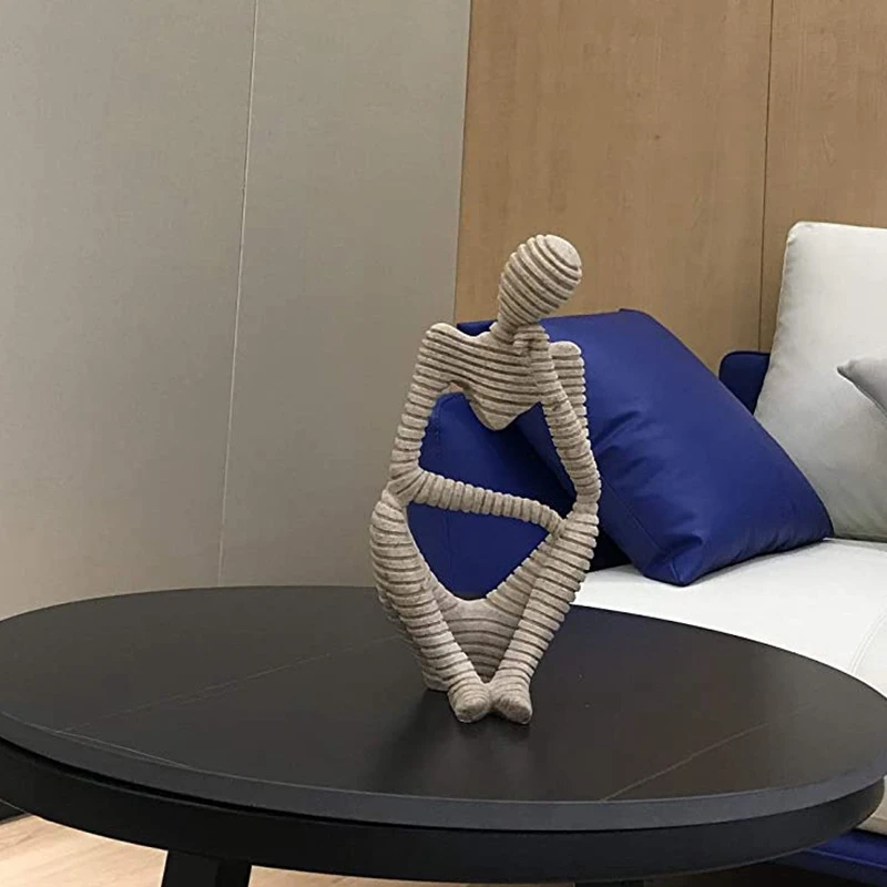 Abstract Sculpture Statue Thinker Sandstone Resin For Hotel Home Desktop Bookshelf Office Decoration 9.82 Inches