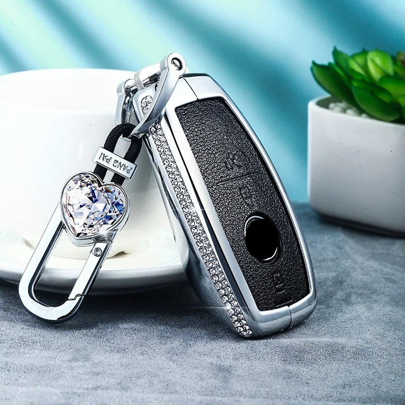 Luxury Diamond Car Remote Key Case Key Cover For Mercedes Benz AMG 2017 E Class W213 S Class Key Chain Key Shell Fob Holder
